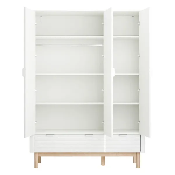 Pinio Miloo 3-Door Baby Room Wardrobe - White product thumbnail 3