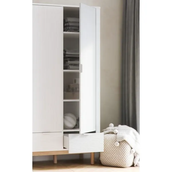 Pinio Miloo 3-Door Baby Room Wardrobe - White product thumbnail 4