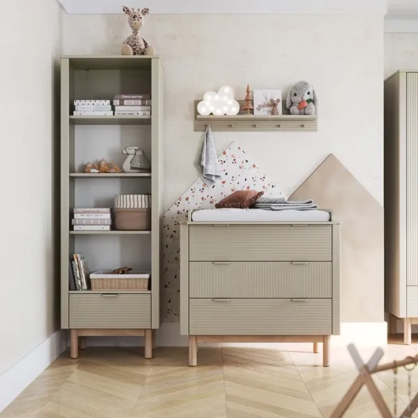 Pinio Miloo Tall Book Shelf - 4 shelves with drawer - Champagne product thumbnail 3