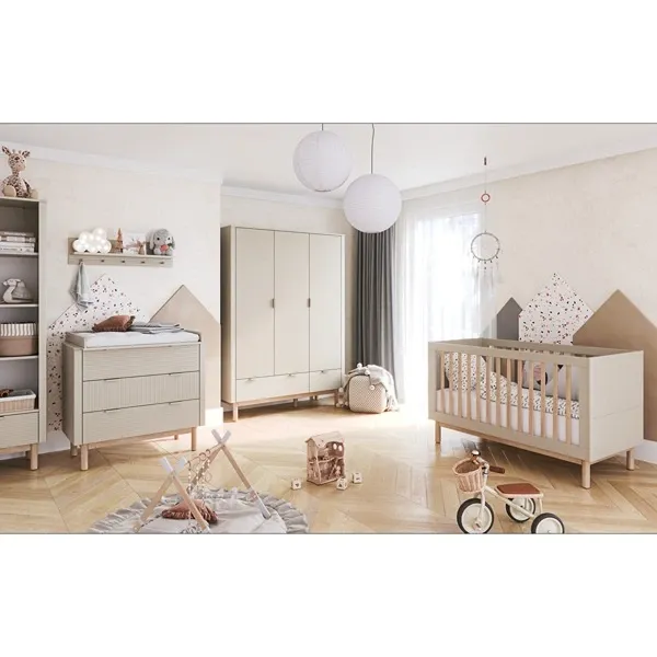 Pinio Miloo 3-Door Baby Room Wardrobe - Champagne product thumbnail 4