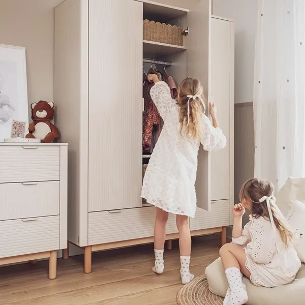 Pinio Miloo 3-Door Baby Room Wardrobe - Champagne product thumbnail 7