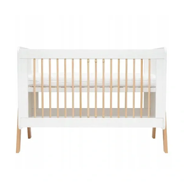 Pinio Krubb Baby Cot with Mattress - 60X120 Cm - White product thumbnail 2