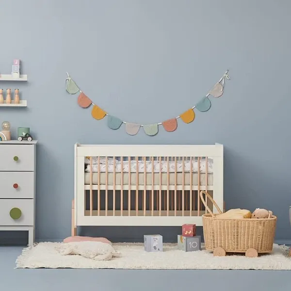 Pinio Krubb Baby Cot with Mattress - 60X120 Cm - White product thumbnail 3