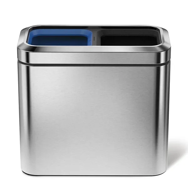 Simplehuman Dual Comaprtment Slim Steel Open Bin - 20L - Brushed product thumbnail 5