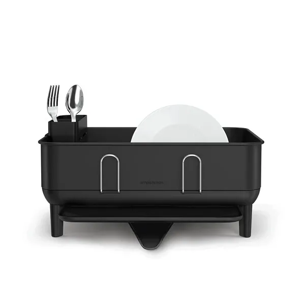 Simplehuman Compact Stainless Steel Frame Dish Rack - Black product thumbnail 4