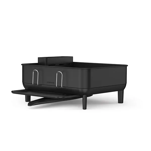 Simplehuman Compact Stainless Steel Frame Dish Rack - Black product thumbnail 2