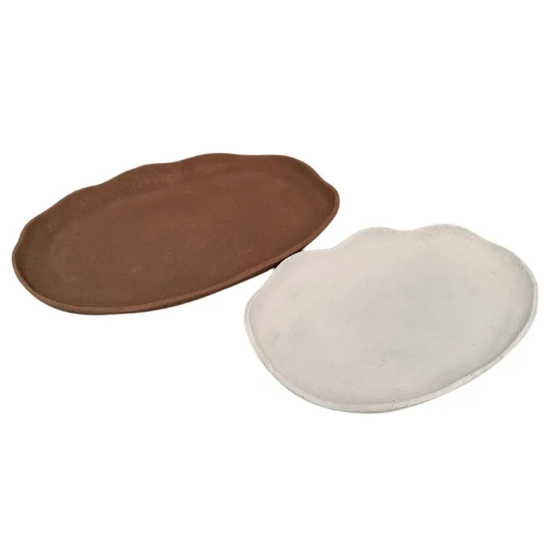 Weva Large Beige Uneven Flat Dish Tray "Earth Pride " product thumbnail 2