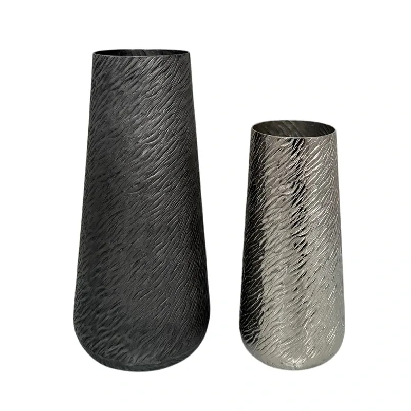 Weva Medium Grey Ribbed Hammered Washed Vase "Trend Trove " product thumbnail 2