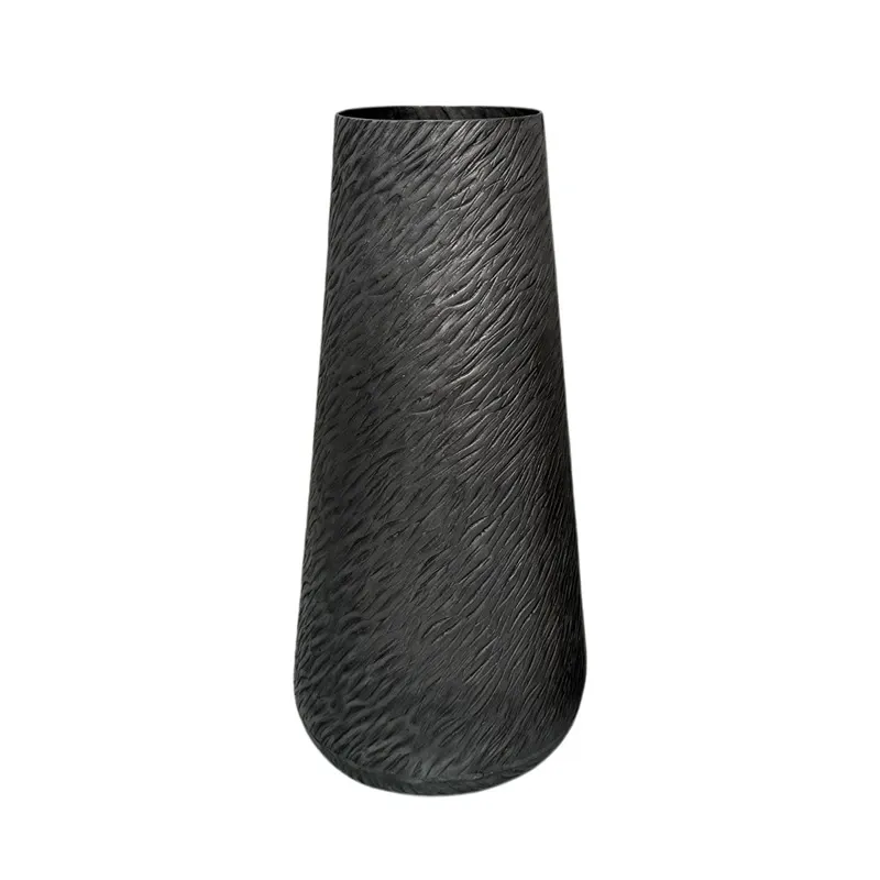 Weva Medium Grey Ribbed Hammered Washed Vase "Trend Trove " product thumbnail 4