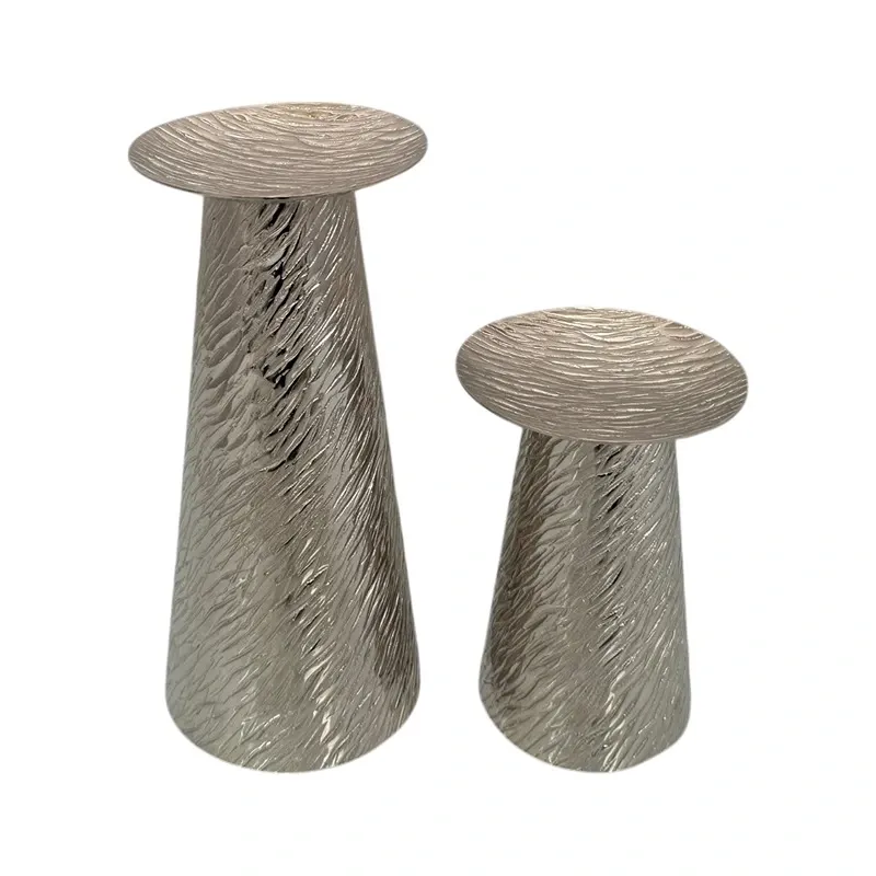 Weva Small Nickel Ribbed Hammered Candle Holder "Trend Prism" product thumbnail 2