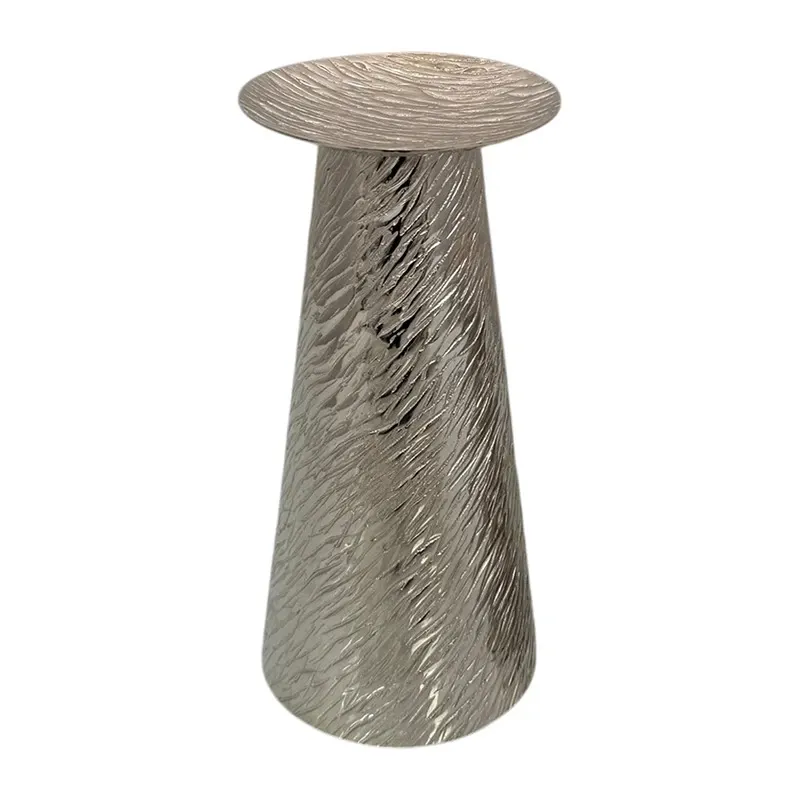 Weva Large Nickel Ribbed Hammered Candle Holder "Trend Prism" product thumbnail 4