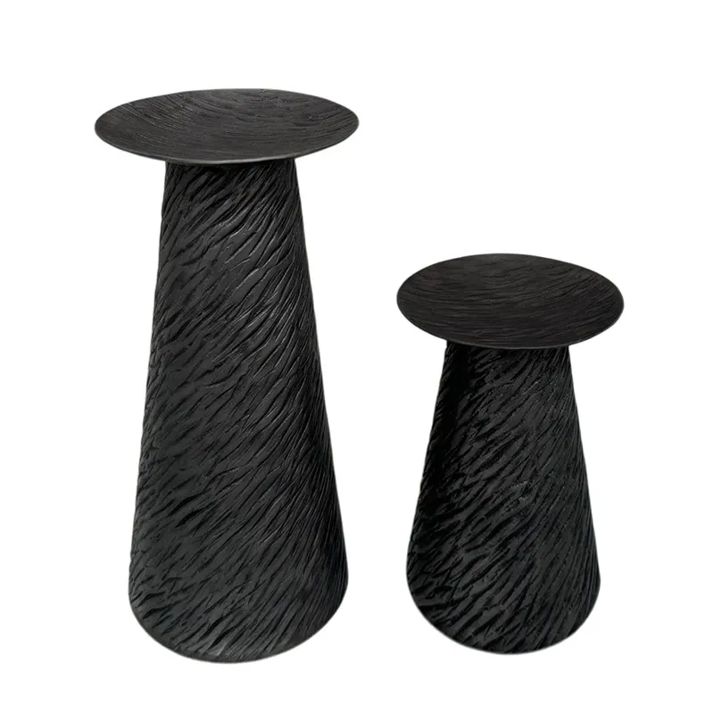 Weva Small Grey Ribbed Hammered Candle Holder "Trend Prism" product thumbnail 2