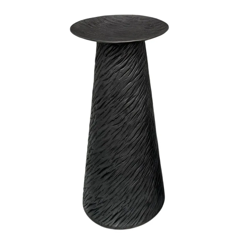 Weva Large Grey Ribbed Hammered Candle Holder "Trend Prism" product thumbnail 4