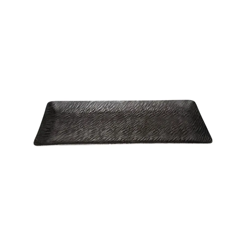 Weva Small Grey Rect Plate Ribbed Hammered Washed Tray "Trend Zenith" product thumbnail 4