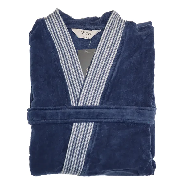 Weva Drift Bath Robe - 100% Cotton - Navy (Available in sizes) product thumbnail 2