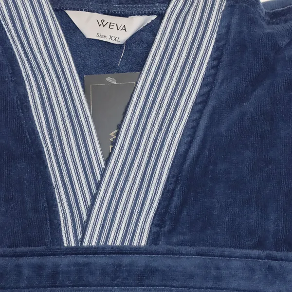 Weva Drift Bath Robe - 100% Cotton - Navy (Available in sizes) product thumbnail 4