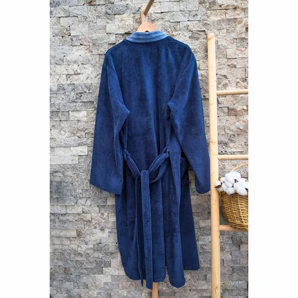 Weva Drift Bath Robe - 100% Cotton - Navy (Available in sizes) product thumbnail 8