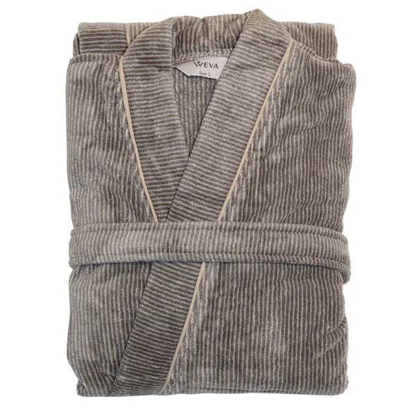 Weva Dapper Bath Robe - 100% Cotton - Grey (Available in sizes) product thumbnail 2