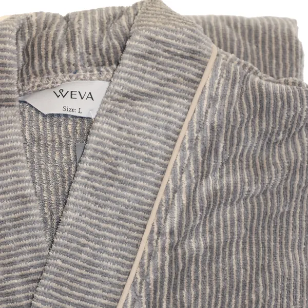 Weva Dapper Bath Robe - 100% Cotton - Grey (Available in sizes) product thumbnail 4