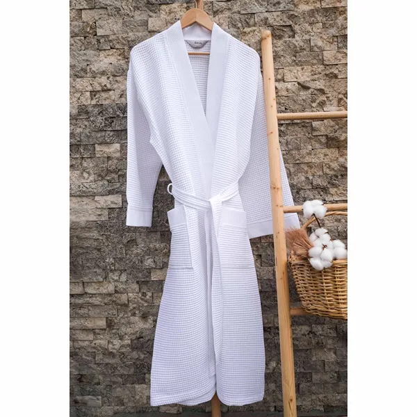 Weva Ethereal Bath Robe - 100% Cotton - White (Available in sizes) product thumbnail 7