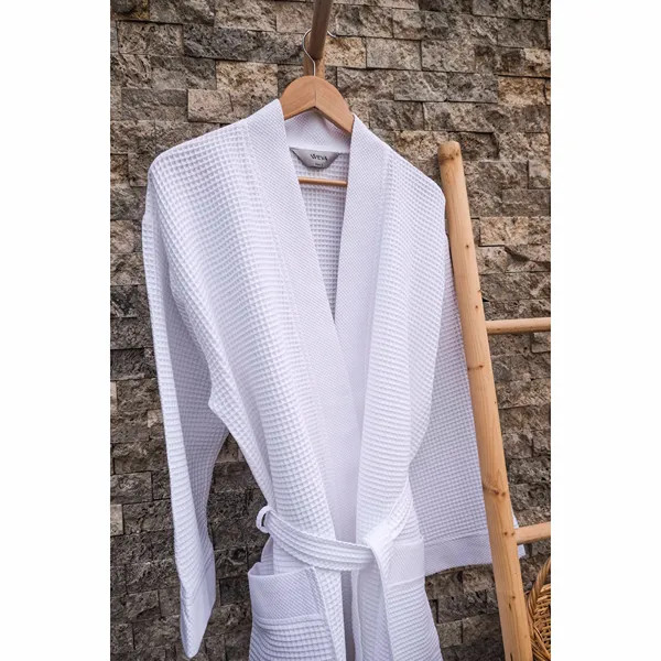 Weva Ethereal Bath Robe - 100% Cotton - White (Available in sizes) product thumbnail 8