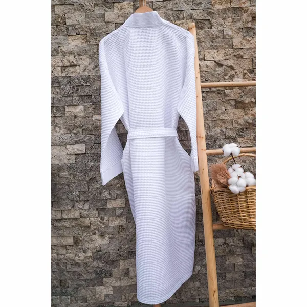 Weva Ethereal Bath Robe - 100% Cotton - White (Available in sizes) product thumbnail 9