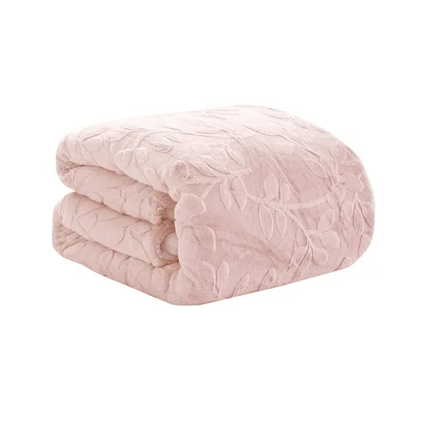 Nova Home Fleurfur Winter Jaquard Fur Comforter Set - King & Super King - 6Pcs - Pink product thumbnail 4