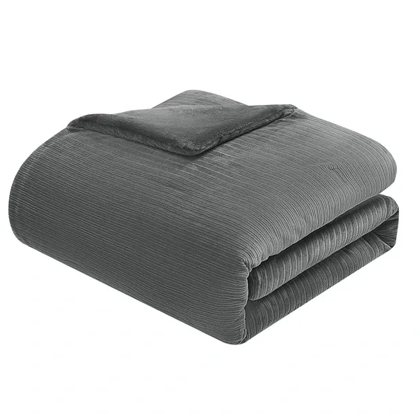 Nova Home Cozy Warm Velvet Blush Flannel Comforter - Grey (Available in Sizes) product thumbnail 5