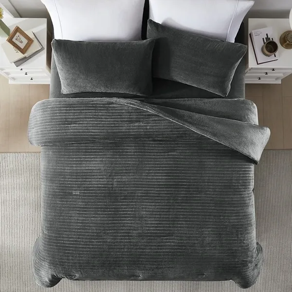 Nova Home Cozy Warm Velvet Blush Flannel Comforter - Grey (Available in Sizes) product thumbnail 3