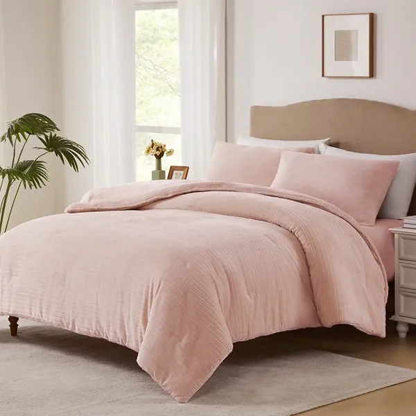 Nova Home Cozy Warm Velvet Blush Flannel Comforter - Rose (Available in Sizes) product thumbnail 2