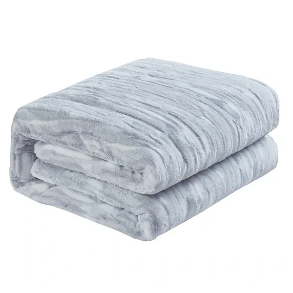 Nova Home Fog Printed Fur Comforter Set - King & Super King - 6Pcs - Grey product thumbnail 4