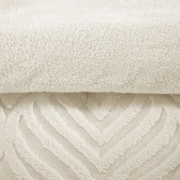 Nova Home Crete Winter Jaquard Sherpa Comforter Set - Single & Twin- Ivory product thumbnail 5