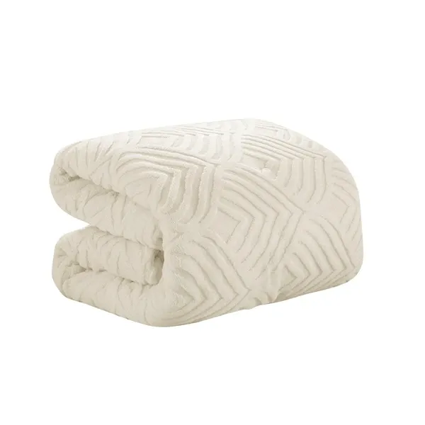 Nova Home Crete Winter Jaquard Sherpa Comforter Set - Ivory (Available in Sizes) product thumbnail 7