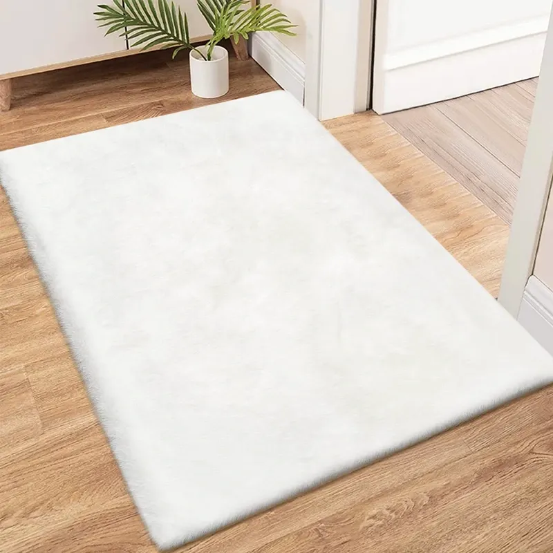 Nova Home "Bunny" Fur Accent Rug – Ivory (Available In Sizes) product thumbnail 5