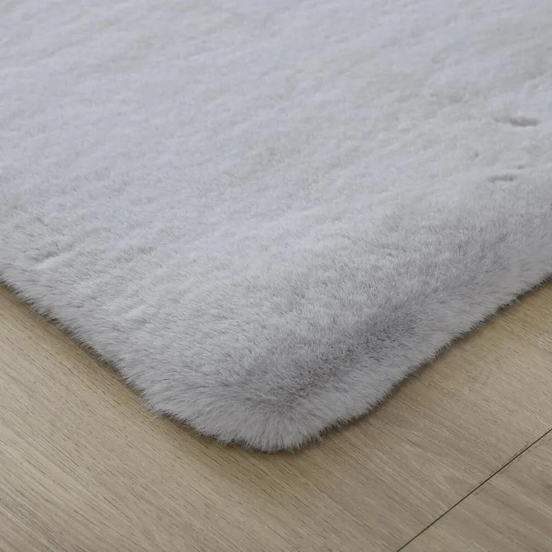 Nova Home "Bunny" Fur Accent Rug – Silver (Available In Sizes) product thumbnail 5