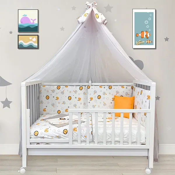 Funna Circus Baby Bed Set - 7 Pcs - Grey product thumbnail 2