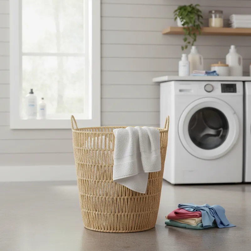 Weva Nestify Cotton Rope Laundry Basket – Beige product thumbnail 5