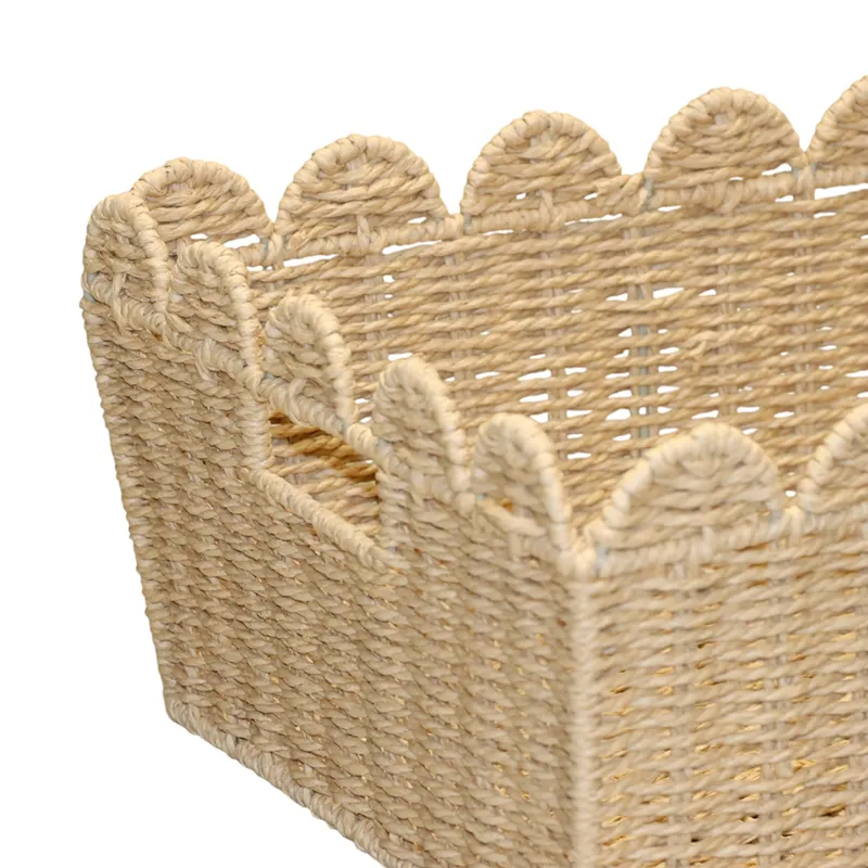 Weva Binlt Paper String Storage Basket Set - 3pcs - Beige product thumbnail 3
