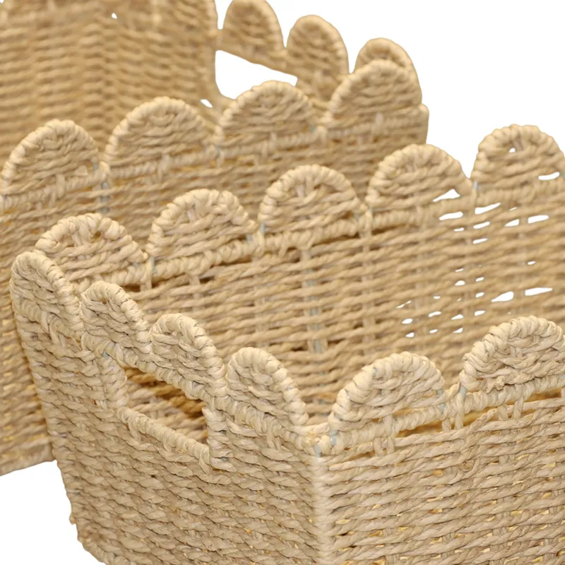 Weva Binlt Paper String Storage Basket Set - 3pcs - Beige product thumbnail 4