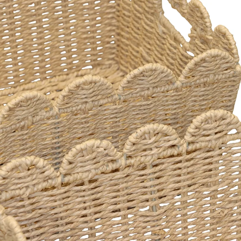 Weva Binlt Paper String Storage Basket Set - 3pcs - Beige product thumbnail 5