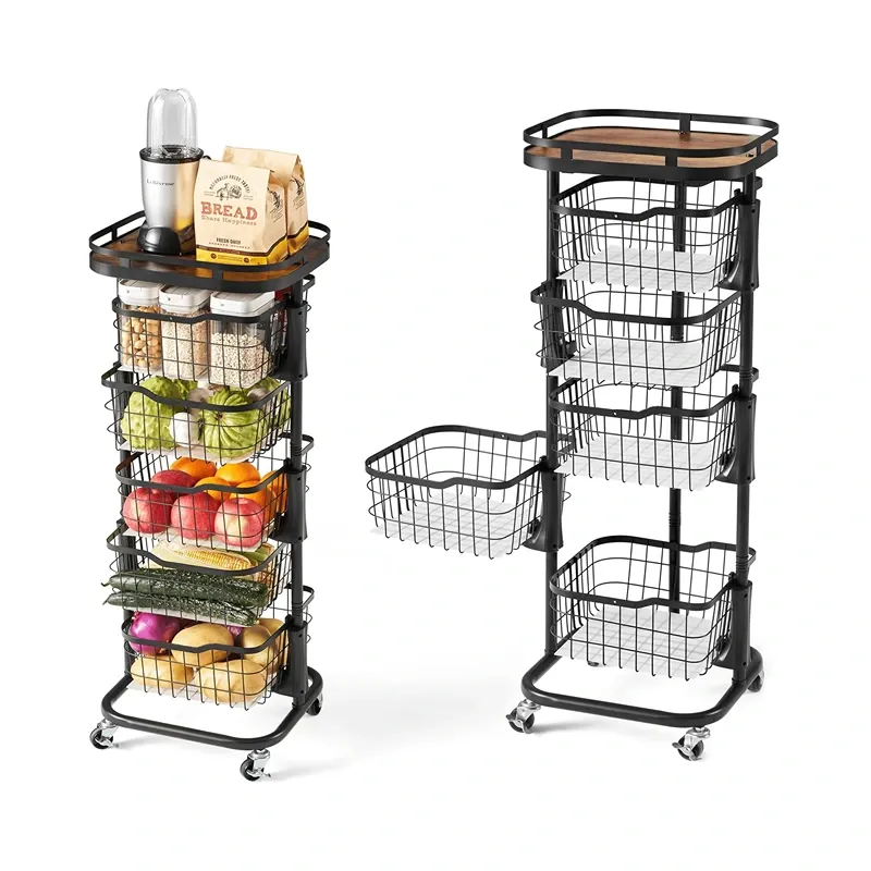 Weva Rotate 5 Layers Trolley with Lockable Wheels – Black product thumbnail 2