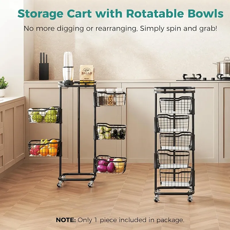 Weva Rotate 5 Layers Trolley with Lockable Wheels – Black product thumbnail 17