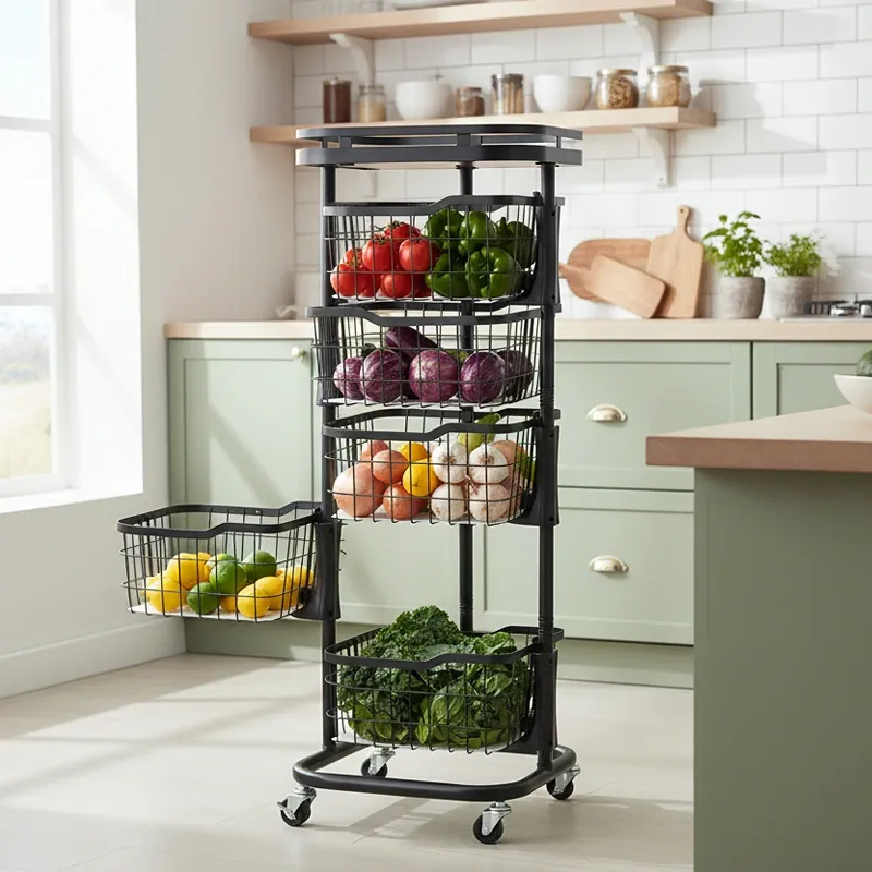 Weva Rotate 5 Layers Trolley with Lockable Wheels – Black product thumbnail 7