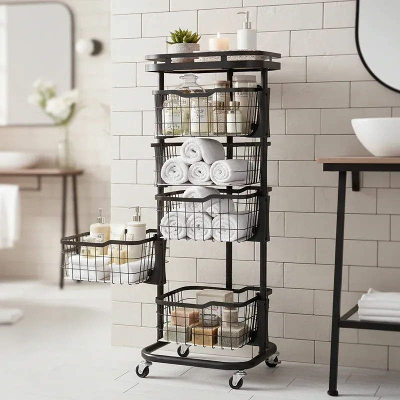 Weva Rotate 5 Layers Trolley with Lockable Wheels – Black product thumbnail 8