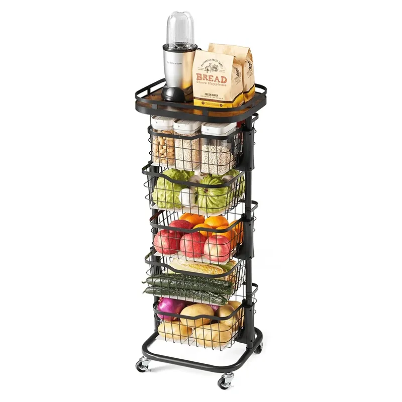 Weva Rotate 5 Layers Trolley with Lockable Wheels – Black product thumbnail 4