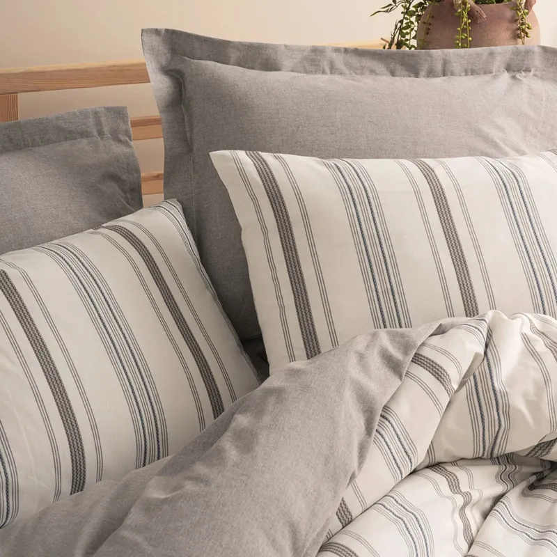 Nova Home Neoma Yarn Dyed Duvet Cover Set -Poly Cotton - Mink (Available In Sizes) product thumbnail 2