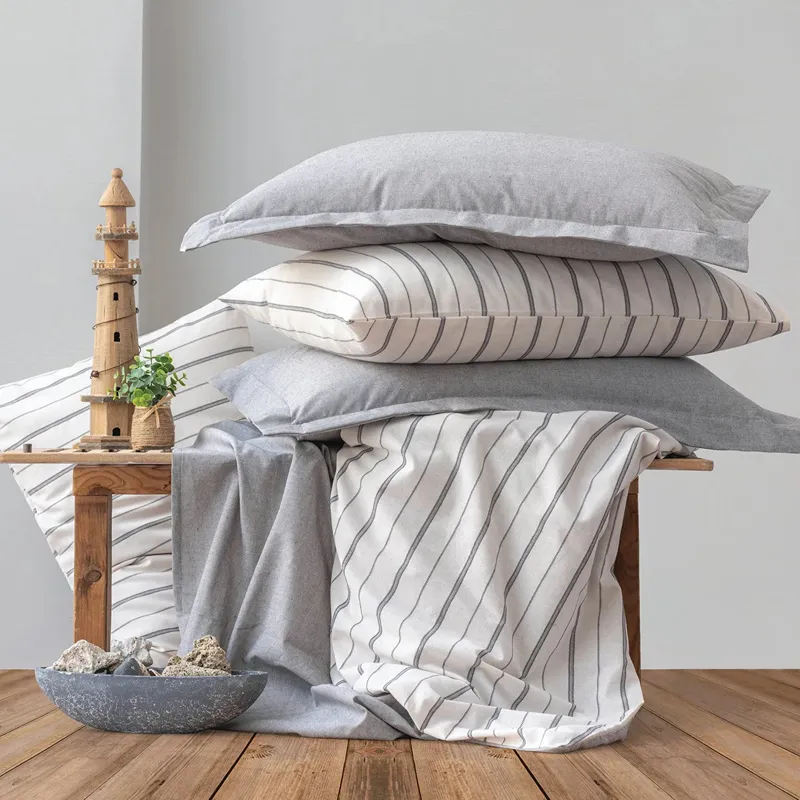 Nova Home Unus Yarn Dyed Duvet Cover Set -Poly Cotton - Grey (Available In Sizes) product thumbnail 3