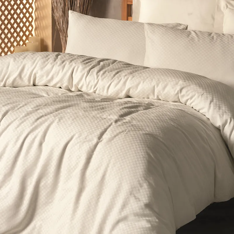 Nova Home Plaid Duvet Cover Set - 100% Cotton - Cream (Available In Sizes) product thumbnail 2
