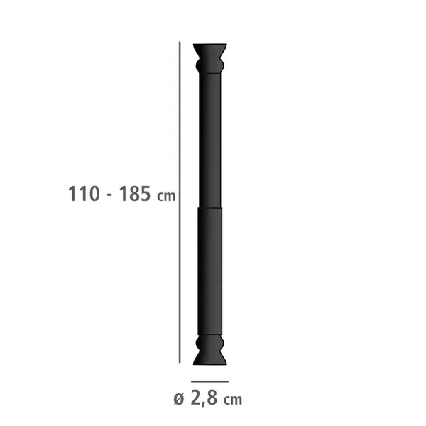 Wenko Telescopic Slide Bar Basic - 110-185 - Black product thumbnail 3