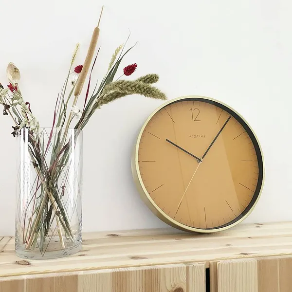 Nextime Essential Gold Glass & Metal Wall Clock - 34 Cm - Fruity Manderin product thumbnail 2